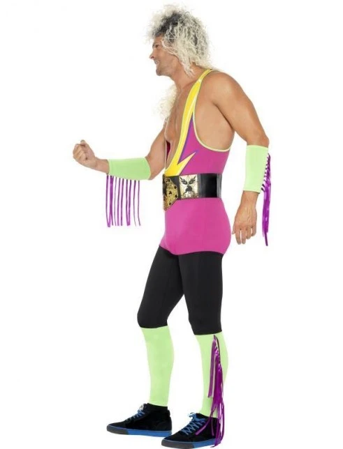Mens Retro Wrestler Costume, With Bodysuit 2 Mens Retro Wrestler Costume, With Bodysuit - Image 2