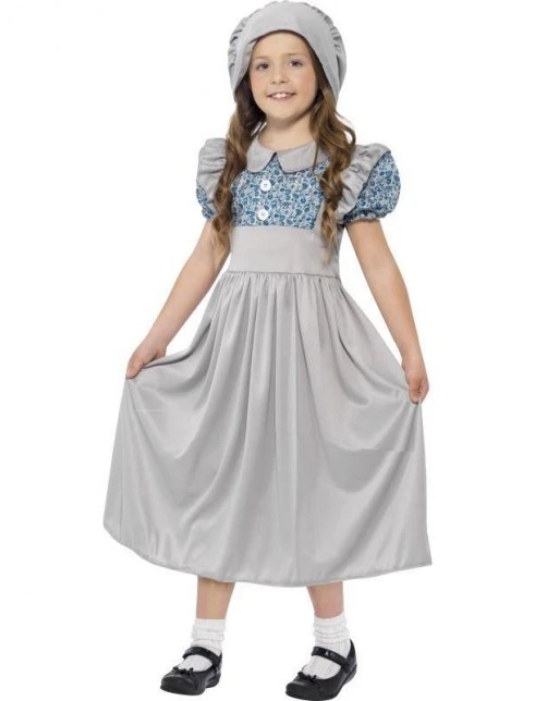 Grey Victorian School Girl Costume 1 Grey Victorian School Girl Costume