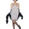 Ladies Silver Flapper Costume