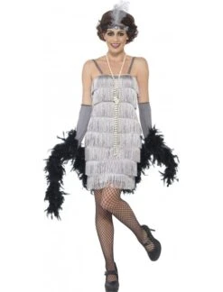 Ladies Silver Flapper Costume