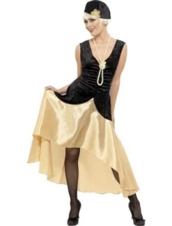 20s Gatsby Girl Costume, Black And Gold