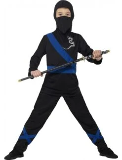 Ninja Assassin Costume, Black & Blue