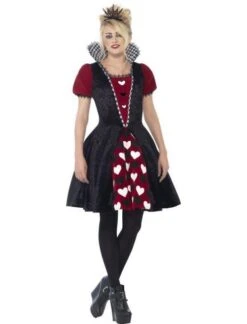 Girls Deluxe Dark Red Queen Costume