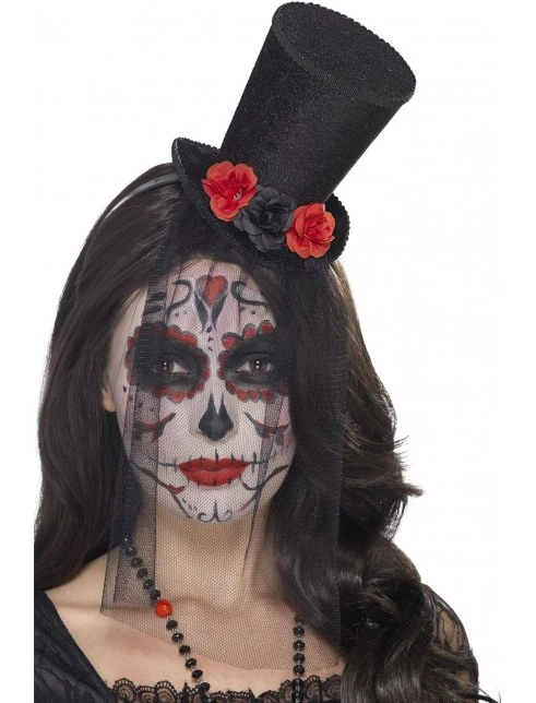 Day Of The Dead Mini Top Hat 1 Day Of The Dead Mini Top Hat