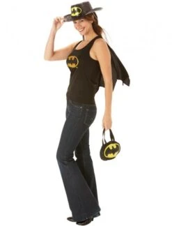 Ladies Batgirl Top With Cape Costume